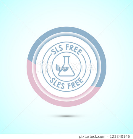 SLS free icon design illustration, SLS and SLES free label badge for web, Button design 123840146