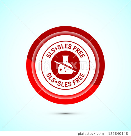 SLS free icon design illustration, SLS and SLES free label badge for web, Button design 123840148