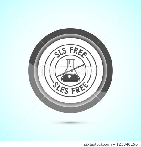 SLS free icon design illustration, SLS and SLES free label badge for web, Button design 123840150