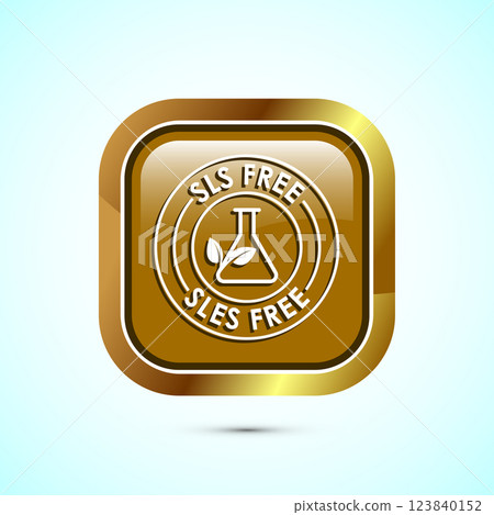 SLS free icon design illustration, SLS and SLES free label badge for web, Button design SLS free icon design illustration, SLS and SLES free label badge for web, Button design 123840152