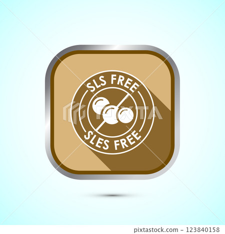 SLS free icon design illustration, SLS and SLES free label badge for web, Button design SLS free icon design illustration, SLS and SLES free label badge for web, Button design 123840158