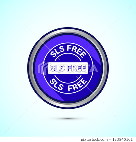 SLS free icon design illustration, SLS and SLES free label badge for web, Button design 123840161