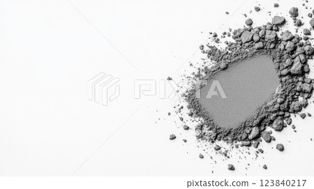 Gray powder scattered on a clean surface for construction use 123840217