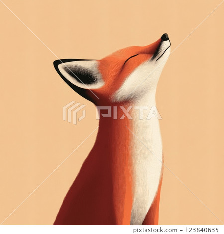 Fox looking up to the sky in peace 123840635