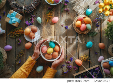 Easter holiday background 123840872