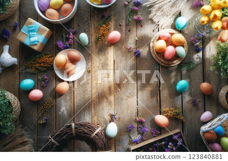Easter holiday background Easter holiday background 123840881