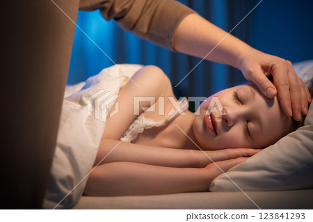 mom is waking up her daughter mom is waking up her daughter 123841293