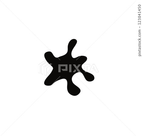 Black ink splatter icon, versatile for design use 123841450