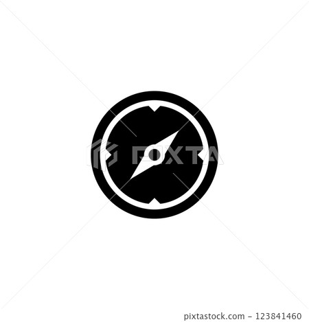 Minimalistic black compass vector icon for navigation 123841460
