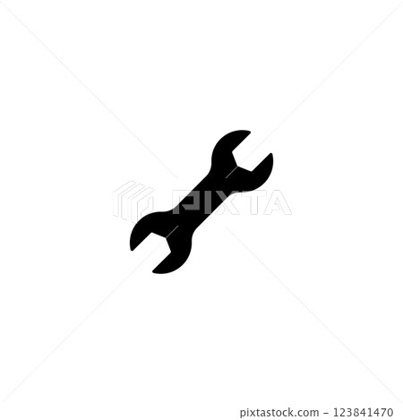 Vector illustration of a black flathead Wrench icon 123841470
