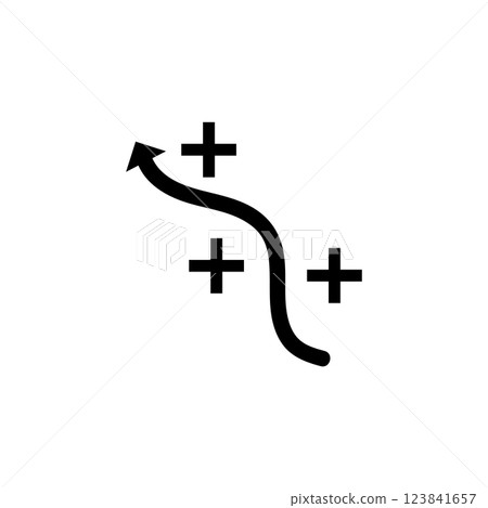 Route Icon Logo Design Element Solid Flat Vector Icon Isolated on White Background 123841657