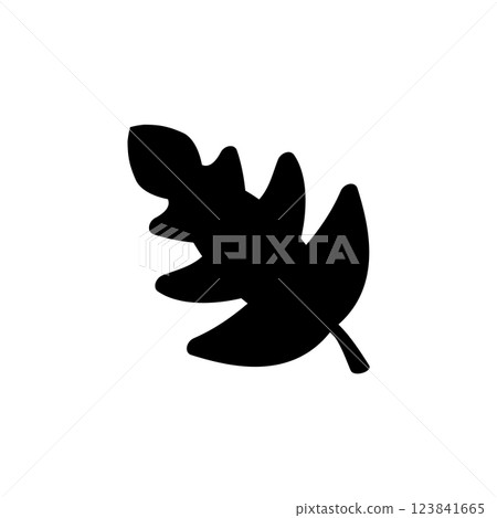 Tropical Palm Leaf, Banana Tree Branch Solid Flat Vector Icon Isolated on White Background 123841665