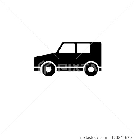 Suv Car, 4x4 Vehicle, Travel Transport Solid Flat Vector Icon Isolated on White Background 123841670