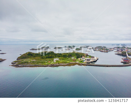 Aerial view. Lofoten islands landscape, Norway 123841717