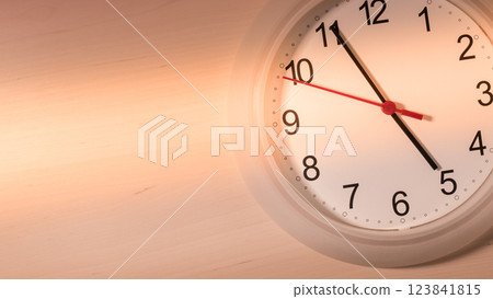 Clock ticking showing five hours Clock ticking showing five hours 123841815