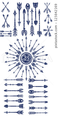 Set of ethnic tribal arrows 123842169