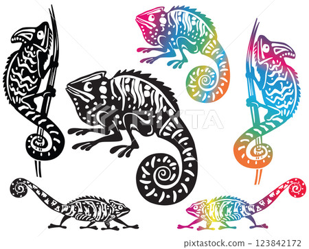Decorative chameleons set, Decorative chameleons set, 123842172