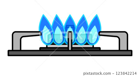 Fire of gas stove 123842214