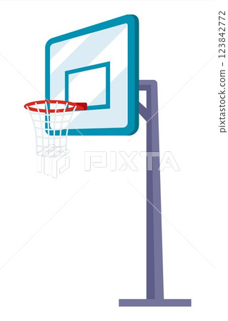 Basketball hoop outdoors. Active sport. Illustration. Basketball hoop outdoors. Active sport. Illustration. 123842772