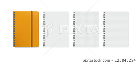 Set notebook with blank pages 123843254