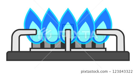 Fire of gas stove 123843322