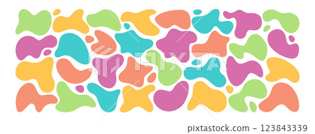 Set of colored irregular liquid blobs or freeform organic abstract shapes Set of colored irregular liquid blobs or freeform organic abstract shapes 123843339