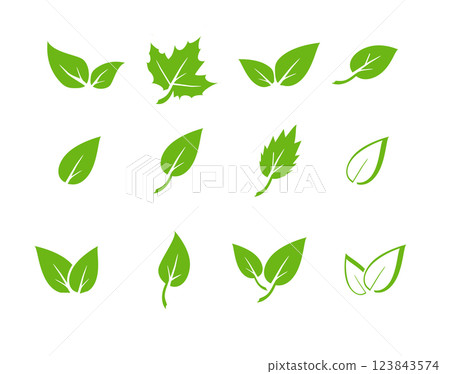 Green leaf icons set. Elements design for natural, eco, vegan. Leaves icon on isolated background. Collection green leaf. Vector Green leaf icons set. Elements design for natural, eco, vegan. Leaves icon on isolated background. Collection green leaf. Vector 123843574