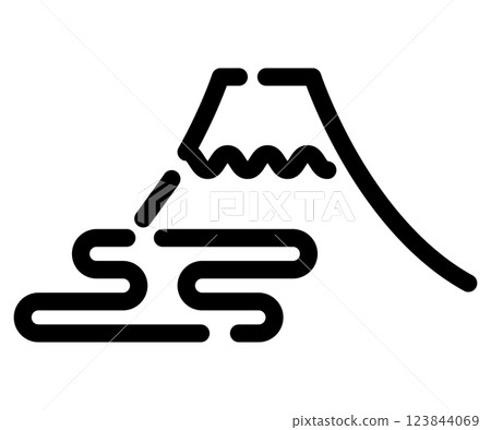 Easy to use black line pictogram Inbound Mt. Fuji Easy to use black line pictogram Inbound Mt. Fuji 123844069