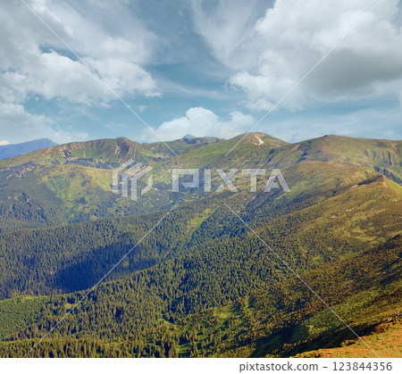 summer cloudy mountain landscape summer cloudy mountain landscape 123844356