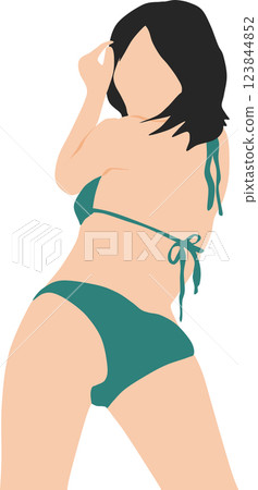 Illustration of a woman in a swimsuit posing Illustration of a woman in a swimsuit posing 123844852