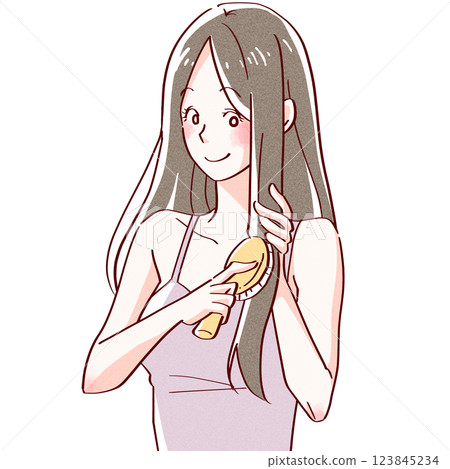 Woman taking care of her hair 1 123845234