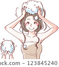 Woman taking care of her hair 6 123845240