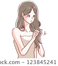 Woman taking care of her hair 7 123845241