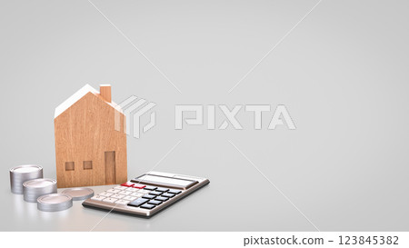 The House and Calculator for Business concept 3d Rendering. 123845382