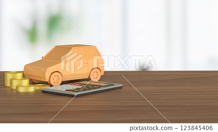 The Car and Calculator for Business concept 3d Rendering. 123845406