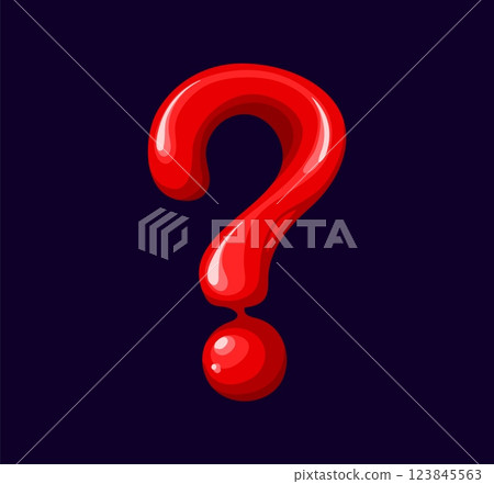 Fast food ketchup sauce meal cartoon ABC font typeset question mark punctuation sign. Takeaway menu appetizer cartoon English typeface element, vector alphabet font special symbol or punctuation mark 123845563