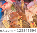 在一家鮮魚店排隊的鮮魚 123845694