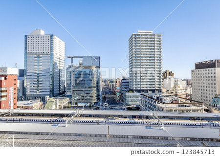 Shizuoka City, Shizuoka Station and buildings at the south exit 123845713