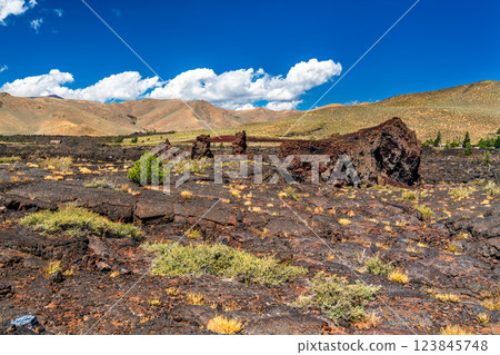 Volcanic landscape of Craters of the Moon National Monument and Preserve in Idaho, United States 123845748
