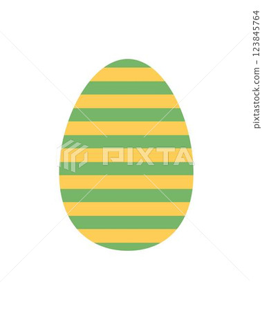 Easter egg colorful decorated in festive tones holiday symbol, flat style hand drawn vector illustration for spring celebration time decor, greeting cards, invitations, banners, web design 123845764