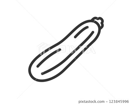 綠色西葫蘆圖標插圖（線條畫） 123845996