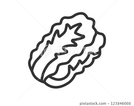 大白菜圖示插圖（線條描畫） 123846008