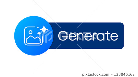 Generate AI button. Artificial intelligence and Machine learning technology concept. Chat with AI. Future technology. Vector illustration. 123846162