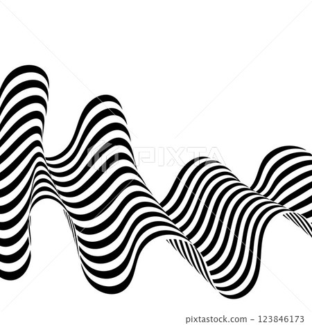 Optical art abstract background. Wave design black and white. Eps 10 Optical art abstract background. Wave design black and white. Eps 10 123846173
