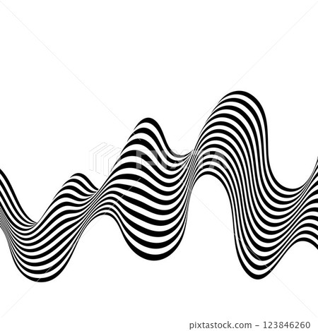 Wave design black and white. Striped pattern. Vector illustration. Zebra lines. Eps 10 123846260