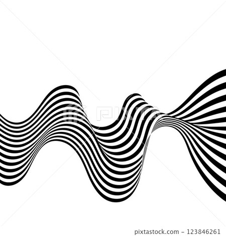 Black and white design. Pattern with optical illusion. Abstract 3d geometric background. Vector illustration. Eps 10 Black and white design. Pattern with optical illusion. Abstract 3d geometric background. Vector illustration. Eps 10 123846261