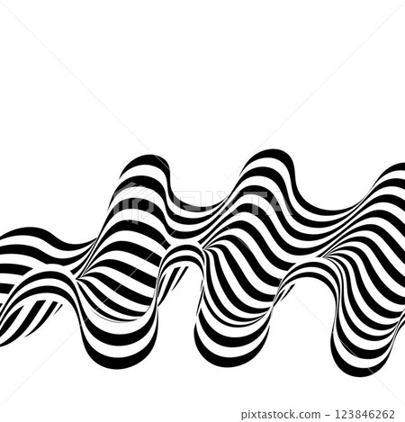 Abstract black and white waves. Wave pattern. Eps 10 123846262