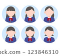Schoolgirl simple icon set 2 123846310