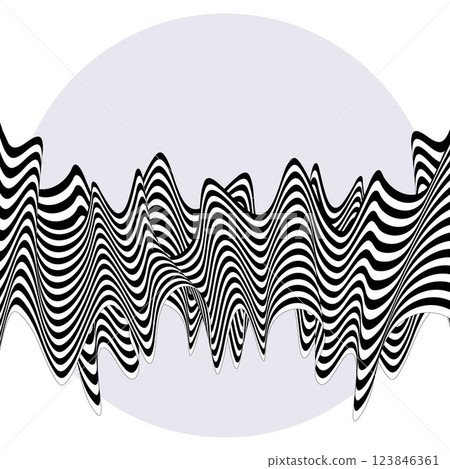 Abstract black and white wave on the background of an gray circle. Eps 10 123846361