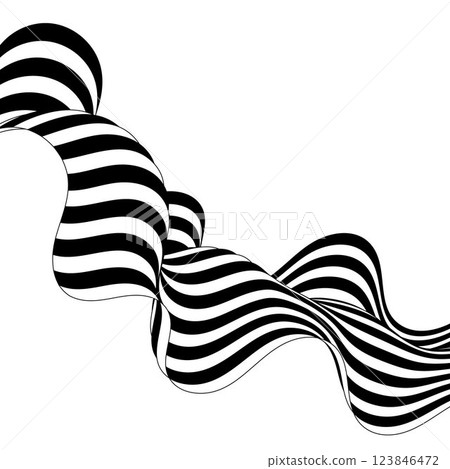 Abstract wave background, black and white wavy stripes or lines design. Eps 10 123846472